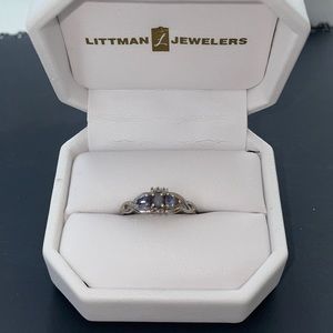 Tanzanite 10k white gold ring